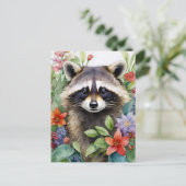 Raccoon Frische Pasta machen Postkarte (Stehend Vorderseite)