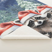 Raccoon Frohe Weihnachten Sherpadecke (3/4)