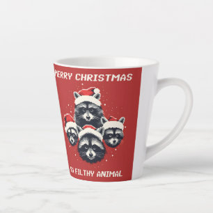 Raccoon Frohe Weihnachten Ya dreckiges Tier Milchtasse