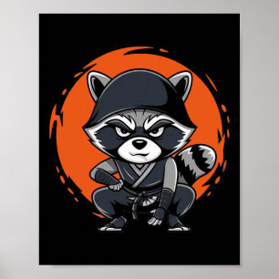 Raccoon Funny Karate Design Kostümtiere Poster
