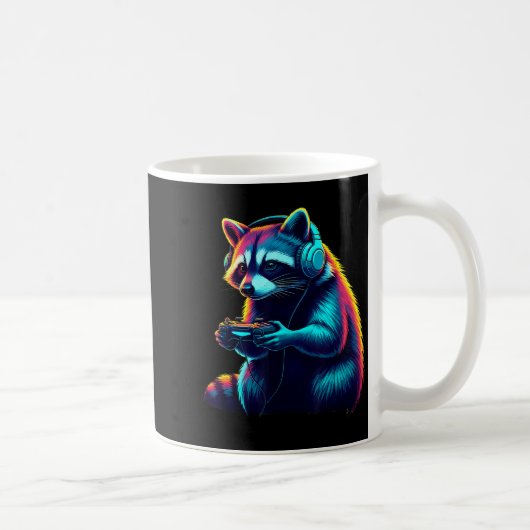 Raccoon Gaming Animal Video Games Funny Raccoon Kaffeetasse (Rechts)
