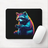 Raccoon Gaming Animal Video Games Funny Raccoon Mousepad (Mit Mouse)