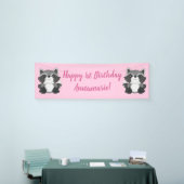 Raccoon Geburtstagsparty Pink Banner (Messeveranstaltung)