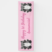 Raccoon Geburtstagsparty Pink Banner (Vertikal)
