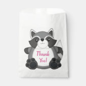 Raccoon Geburtstagsparty Pink Geschenktütchen (Vorderseite)