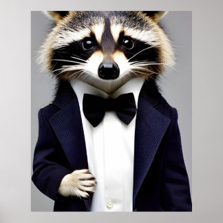 Raccoon Gentleman in einem Anzug Poster