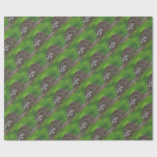 Raccoon Geschenkpapier (Flach)