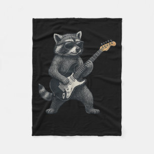 Raccoon Gitarrenrock und Roll Gift Men Wome Fleecedecke