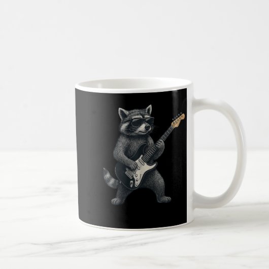 Raccoon Gitarrenrock und Roll Gift Men Wome Kaffeetasse (Rechts)
