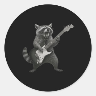Raccoon Gitarrenrock und Roll Gitarrist Rac Runder Aufkleber