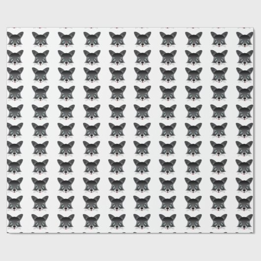 Raccoon - Glossy Wrapping Paper, 30" x 15' Geschenkpapier (Flach)