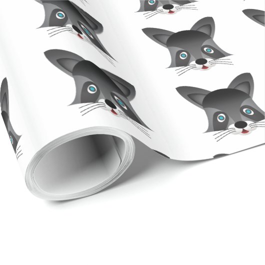 Raccoon - Glossy Wrapping Paper, 30" x 15' Geschenkpapier (Rolleneckpunkt)