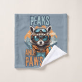 Raccoon Goggles and Peaks Artwork Badhandtuch Set (Waschlappen)