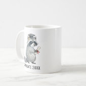 Raccoon Graduation Personalized Kaffeetasse (Vorderseite Links)