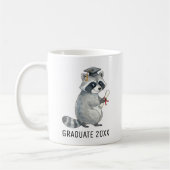 Raccoon Graduation Personalized Kaffeetasse (Links)