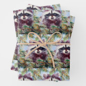 Raccoon grün Weihnachtswrapping Papier (Beispiel)