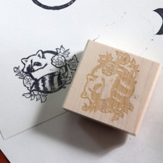 Raccoon Gummistempel