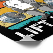 Raccoon Gym Weichtrainings Essen Müllhalde Schwere Poster (Ecke)