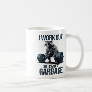 Raccoon Gymnasium trainiere ich, um zu essen Kaffeetasse
