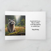 Raccoon Happy Birthday Grußkarte Karte (Innenseite)