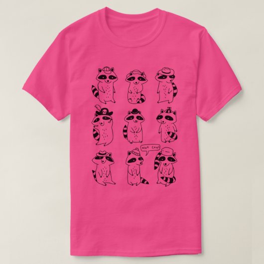 Raccoon Hat Party T-Shirt (Design vorne)
