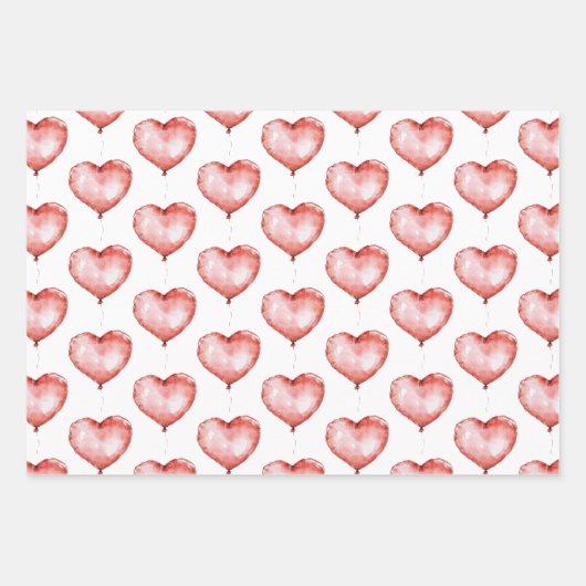 Raccoon Hearts Balloons Geburtstag Geschenkpapier Set (Vorderseite 2)