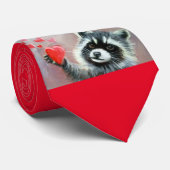 Raccoon Hearts Valentine Krawatte (Gerollt)