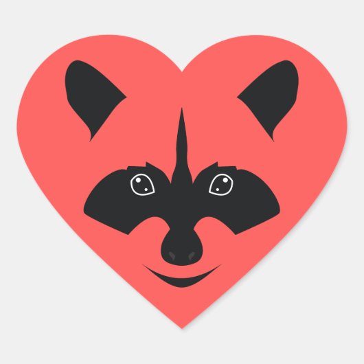 Raccoon Herz-Aufkleber (Vorderseite)