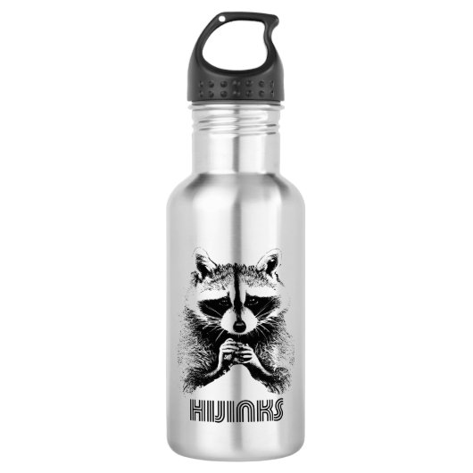 Raccoon Hijinks Edelstahlflasche (Vorderseite)