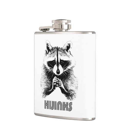 Raccoon Hijinks Flachmann (Links)