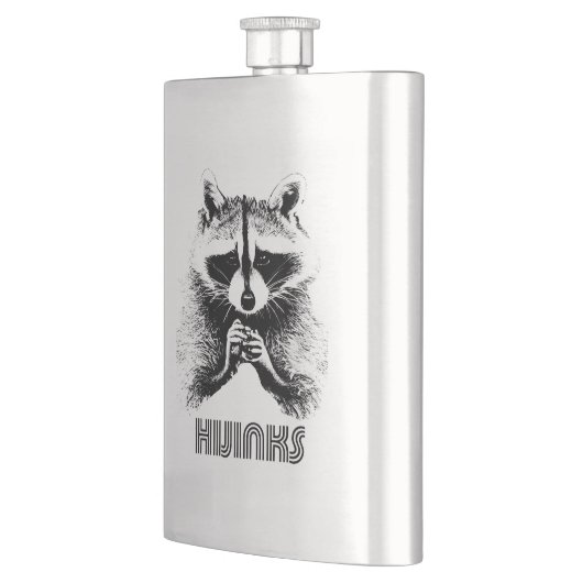 Raccoon Hijinks Flachmann (Links)