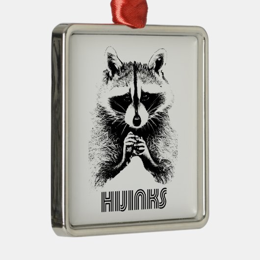 Raccoon Hijinks Ornament Aus Metall (Rechts)
