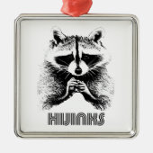 Raccoon Hijinks Ornament Aus Metall (Vorne)