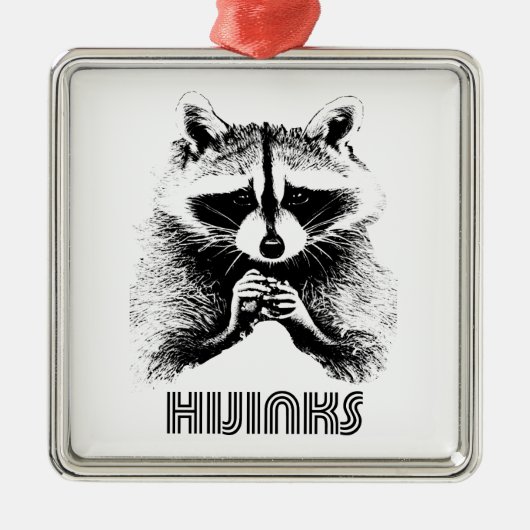 Raccoon Hijinks Ornament Aus Metall (Vorne)