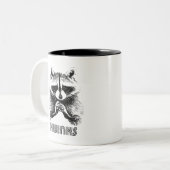 Raccoon Hijinks Zweifarbige Tasse (Vorderseite Links)
