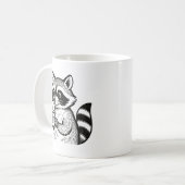 Raccoon Holding Coffee Cup Funny Trash Panda Mug Kaffeetasse (Vorderseite Links)