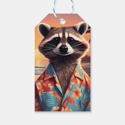 Raccoon Holiday Geschenkanhänger (Vorderseite)