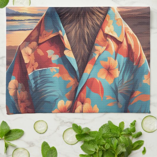 Raccoon Holiday Geschirrtuch (Gefaltet)