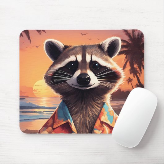 Raccoon Holiday Mousepad (Mit Mouse)