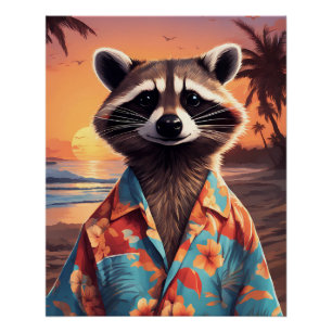 Raccoon Holiday Poster