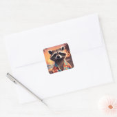 Raccoon Holiday Quadratischer Aufkleber (Umschlag)
