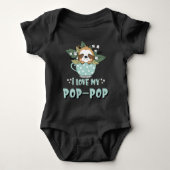 Raccoon I Liebe Mein Pop-Pop Baby Strampler (Vorderseite)