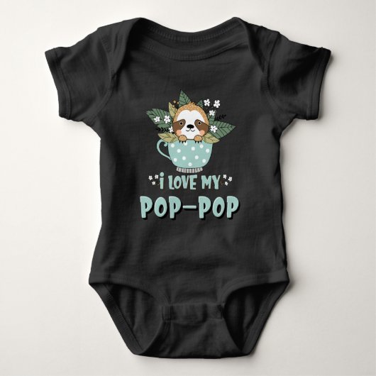 Raccoon I Liebe Mein Pop-Pop Baby Strampler (Vorderseite)