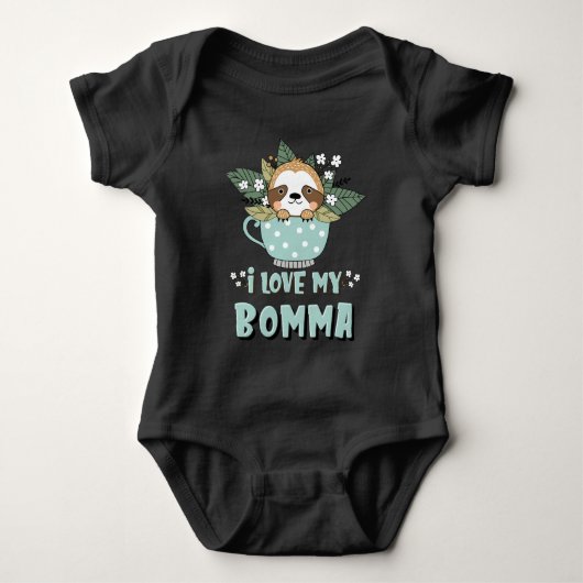 Raccoon I Liebe My Bomma Baby Strampler (Vorderseite)
