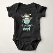Raccoon I Liebe My Gogi Baby Strampler (Vorderseite)