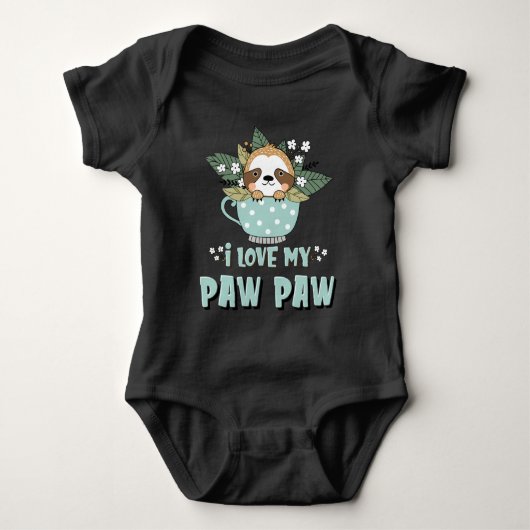 Raccoon I Liebe My Paw Paw Baby Strampler (Vorderseite)