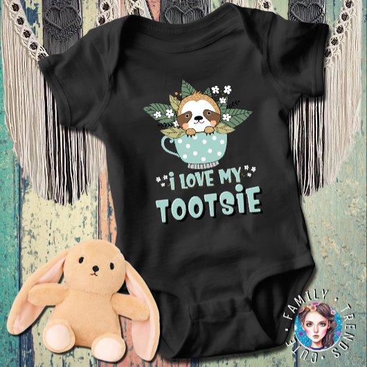 Raccoon I Liebe My Tootsie Baby Strampler