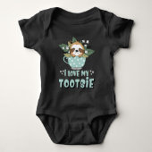 Raccoon I Liebe My Tootsie Baby Strampler (Vorderseite)