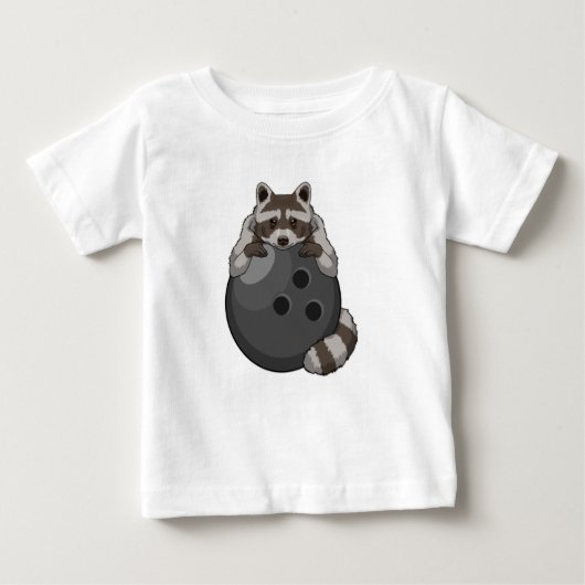 Raccoon im Bowling mit Bowlingball Baby T-shirt (Vorderseite)