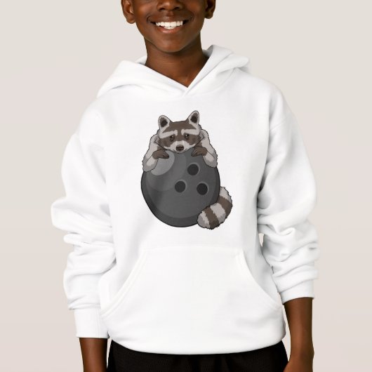 Raccoon im Bowling mit Bowlingball Hoodie (Vorderseite)